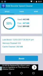 RAM Booster Speed Cleaner capture 1