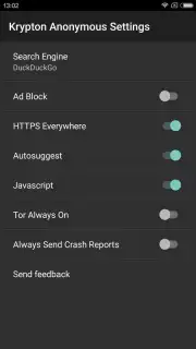Krypton Anonymous Browser capture 5