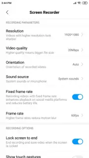 MIUI Screen recorder capture 2