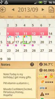 Period Calendar capture 1