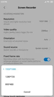 MIUI Screen recorder capture 3