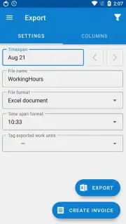 WorkingHours — Time Tracking capture 3