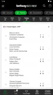 Betway Scores capture 4