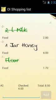 OI Shopping list capture 2