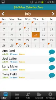 Birthday Calendar Free capture 8