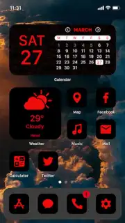 Wow Red Black Theme, Icon Pack capture 8