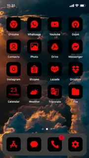 Wow Red Black Theme, Icon Pack capture 7