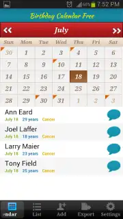 Birthday Calendar Free capture 7