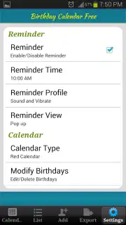 Birthday Calendar Free capture 6