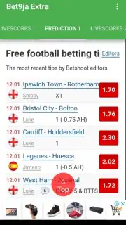 Bet9ja Extra with predictions and Livescores capture 5