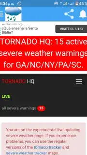 Alertas de tormentas y tiempo severo en vivo capture 1