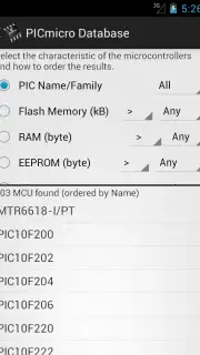PICmicro Database capture 4