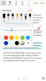 Samsung Write on PDF capture 3