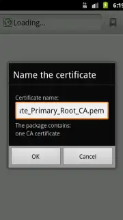 Android Certificate Installer capture 1