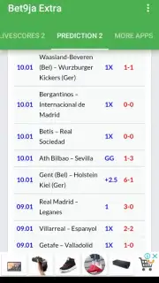 Bet9ja Extra with predictions and Livescores capture 7