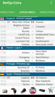 Bet9ja Extra with predictions and Livescores capture 4