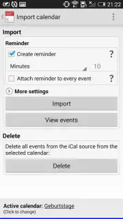iCal Import/Export 2.4 capture 6