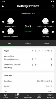 Betway Scores capture 5