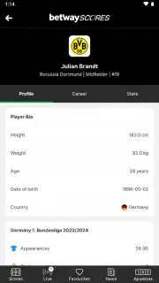 Betway Scores capture 10