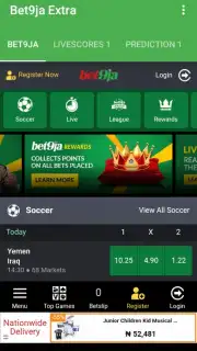 Bet9ja Extra with predictions and Livescores capture 3