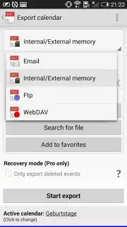 iCal Import/Export 2.4 capture 4