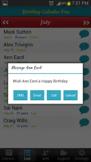 Birthday Calendar Free capture 5