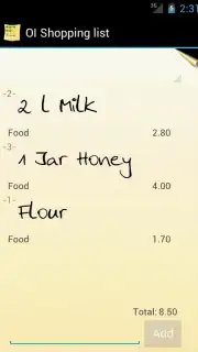 OI Shopping list capture 3